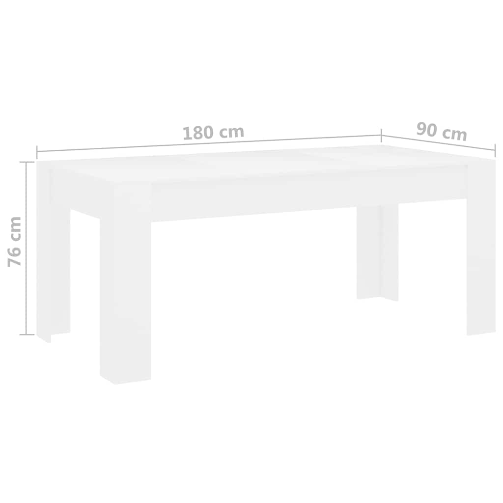 Τραπεζαρία Λευκή 180 x 90 x 76 εκ. από Μοριοσανίδα