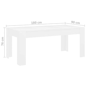 Τραπεζαρία Λευκή 180 x 90 x 76 εκ. από Μοριοσανίδα