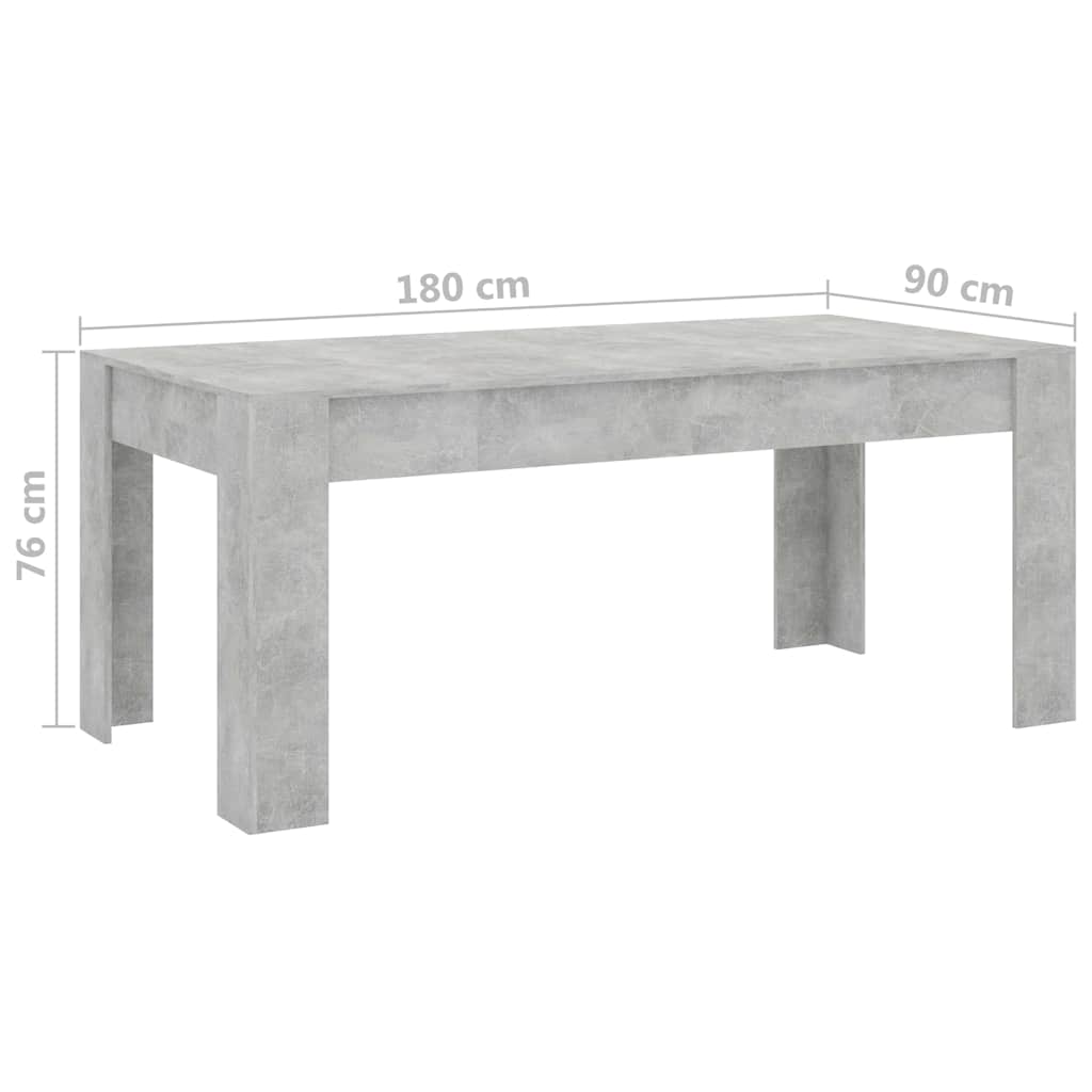 Τραπεζαρία Γκρι του Σκυροδέματος 180x90x76 εκ. από Μοριοσανίδα