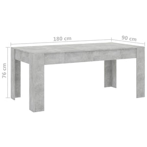 Τραπεζαρία Γκρι του Σκυροδέματος 180x90x76 εκ. από Μοριοσανίδα