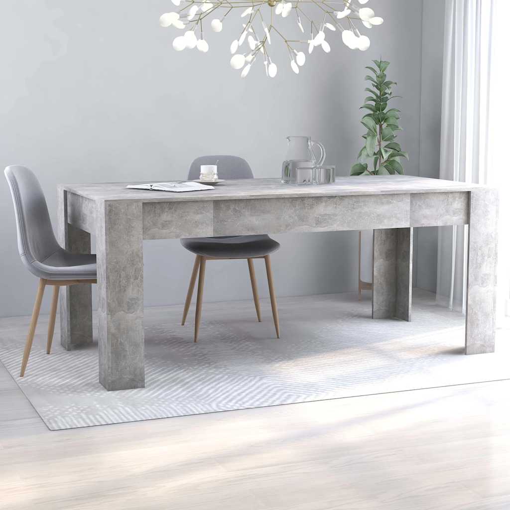 Τραπεζαρία Γκρι του Σκυροδέματος 180x90x76 εκ. από Μοριοσανίδα