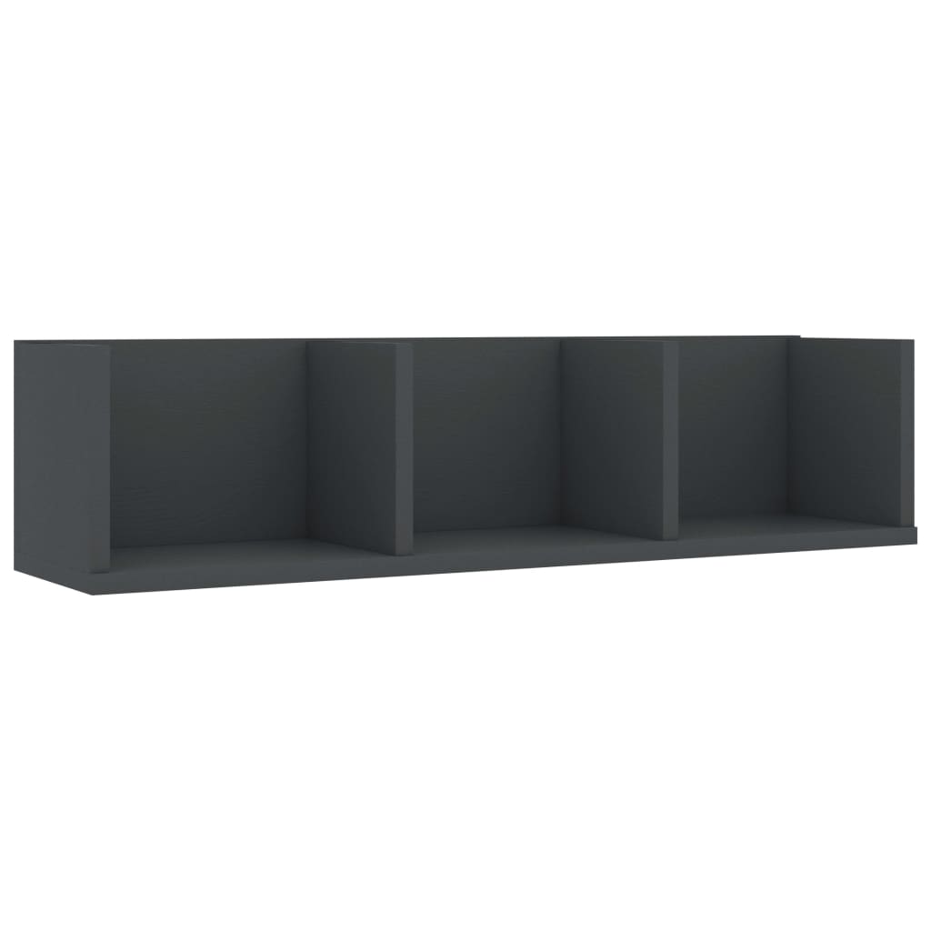 Ράφι Τοίχου για CD Γκρι 75 x 18 x 18 εκ. από Επεξ. Ξύλο - Pakobazaar