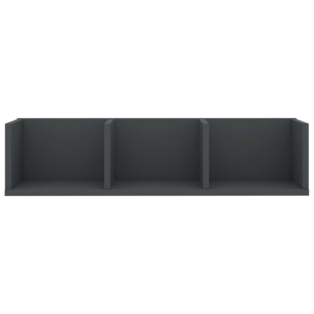 Ράφι Τοίχου για CD Γκρι 75 x 18 x 18 εκ. από Επεξ. Ξύλο - Pakobazaar