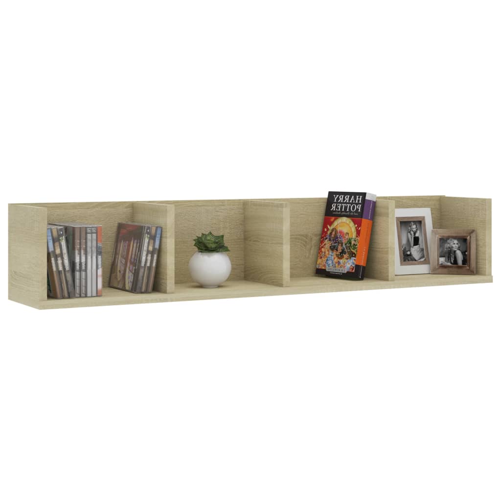 Ράφι Τοίχου για CD Sonoma Δρυς 100 x 18 x 18 εκ. από Επεξ. Ξύλο - Pakobazaar