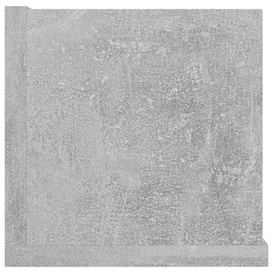 Ράφι Τοίχου για CD Γκρι Σκυροδέματος 100x18x18 εκ. Επεξ. Ξύλο