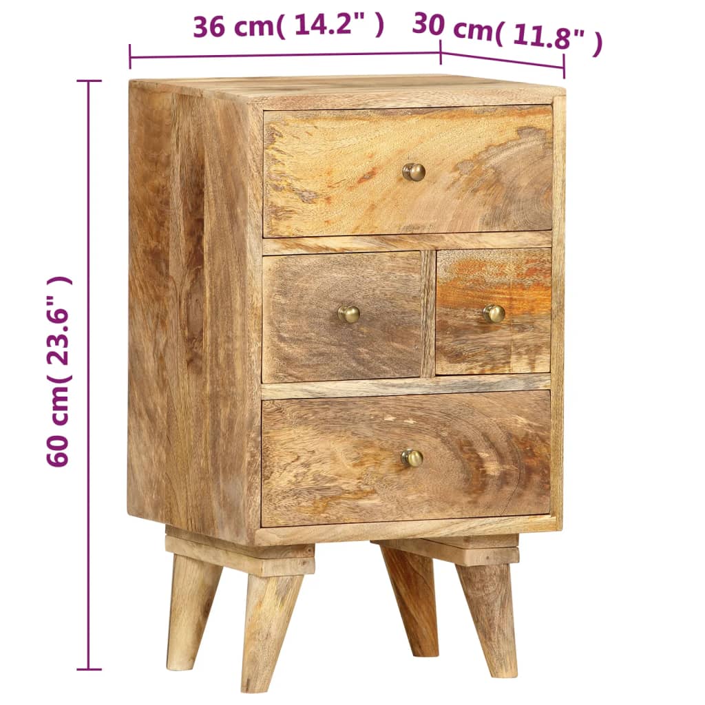 Κομοδίνο 36 x 30 x 60 εκ. από Μασίφ Ξύλο Μάνγκο - Pakobazaar