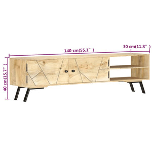 Έπιπλο Τηλεόρασης 140 x 30 x 40 εκ. από Μασίφ Ξύλο Μάνγκο - PAKOBAZAAR