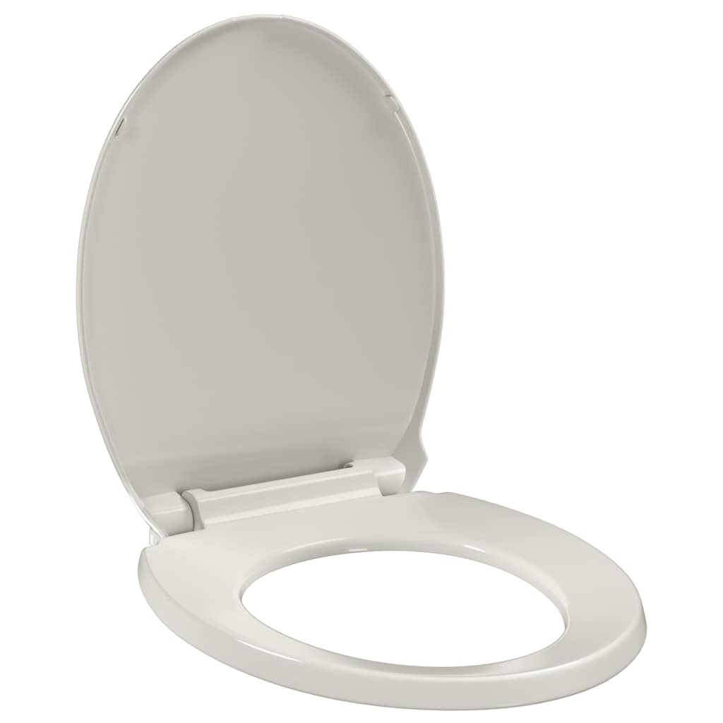 Κάλυμμα Λεκάνης με Soft Close &amp; Quick Release Οβάλ Ανοιχτό Γκρι - PAKOBAZAAR
