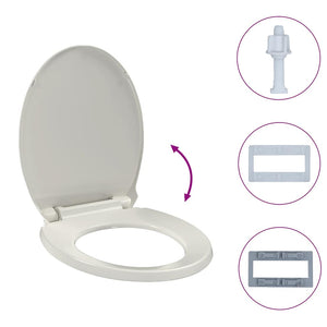 Κάλυμμα Λεκάνης με Soft Close &amp; Quick Release Οβάλ Ανοιχτό Γκρι - PAKOBAZAAR