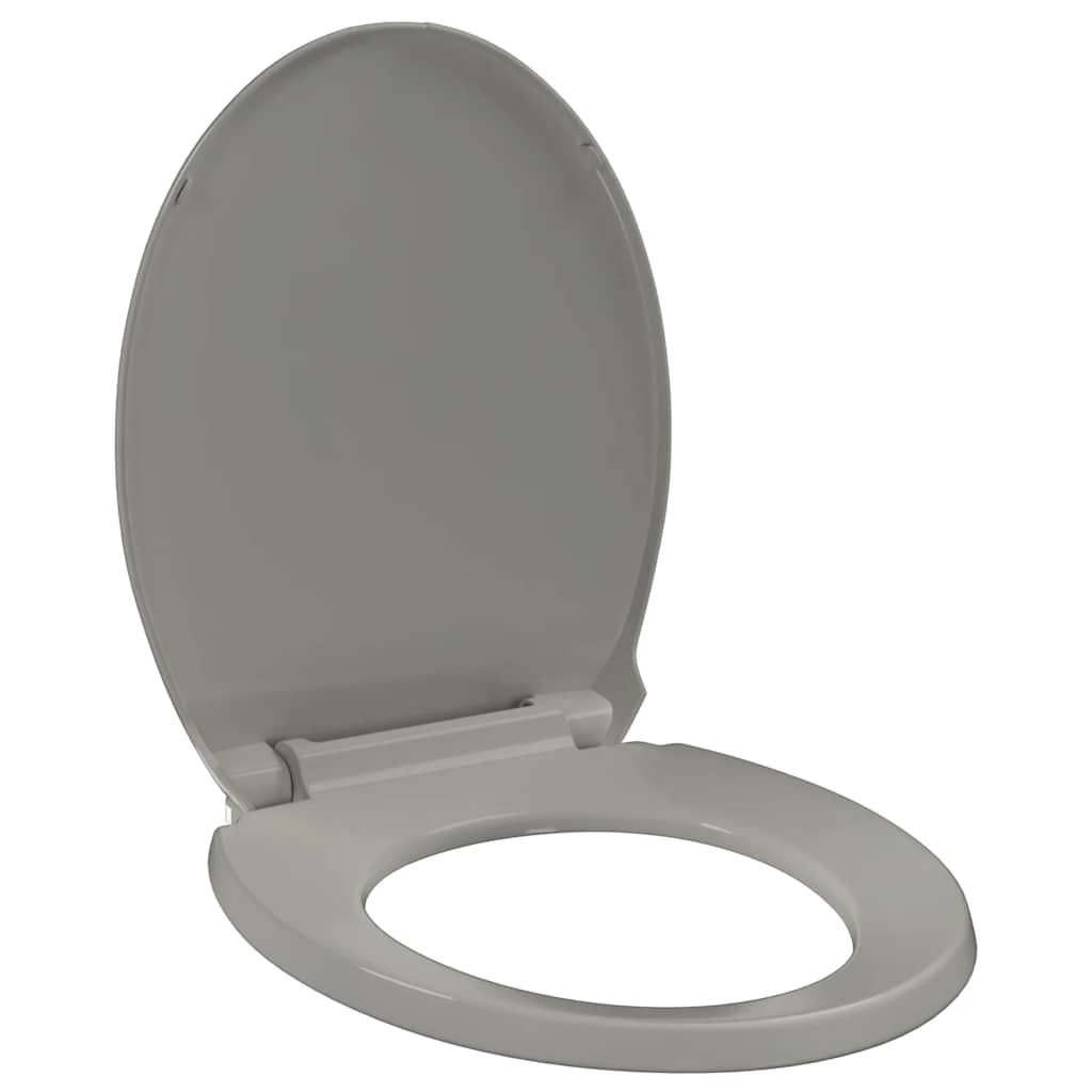 Κάλυμμα Λεκάνης με Soft Close &amp; Quick Release Οβάλ Γκρι - PAKOBAZAAR