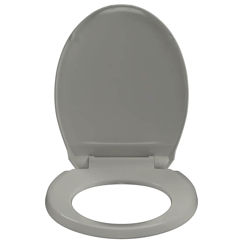 Κάλυμμα Λεκάνης με Soft Close &amp; Quick Release Οβάλ Γκρι - PAKOBAZAAR