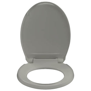 Κάλυμμα Λεκάνης με Soft Close &amp; Quick Release Οβάλ Γκρι - PAKOBAZAAR