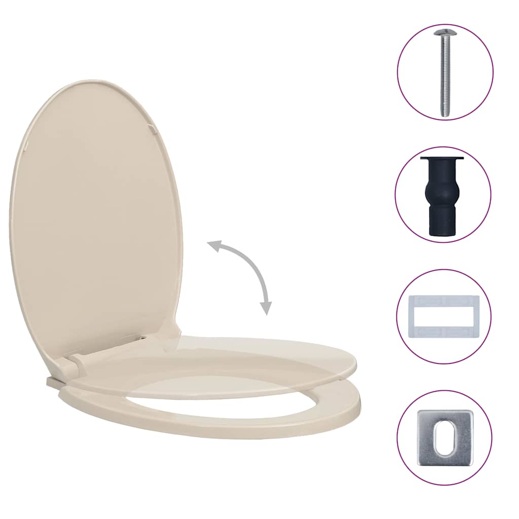 Κάλυμμα Λεκάνης με Soft Close &amp; Quick Release Οβάλ Βερικοκί