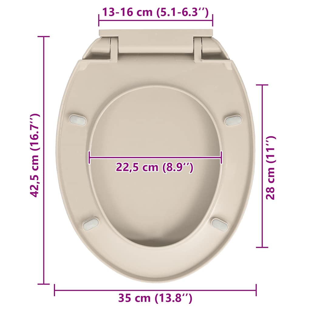 Κάλυμμα Λεκάνης με Soft Close &amp; Quick Release Οβάλ Βερικοκί