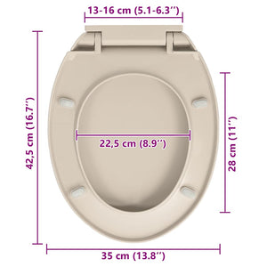 Κάλυμμα Λεκάνης με Soft Close &amp; Quick Release Οβάλ Βερικοκί