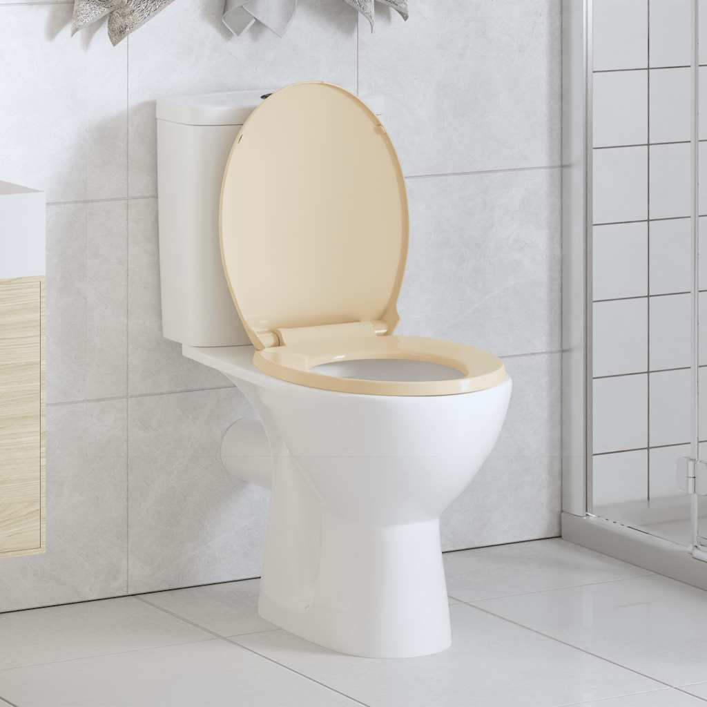 Κάλυμμα Λεκάνης με Soft Close &amp; Quick Release Οβάλ Μπεζ - PAKOBAZAAR