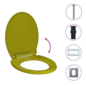 Κάλυμμα Λεκάνης με Soft Close &amp; Quick Release Οβάλ Πράσινο