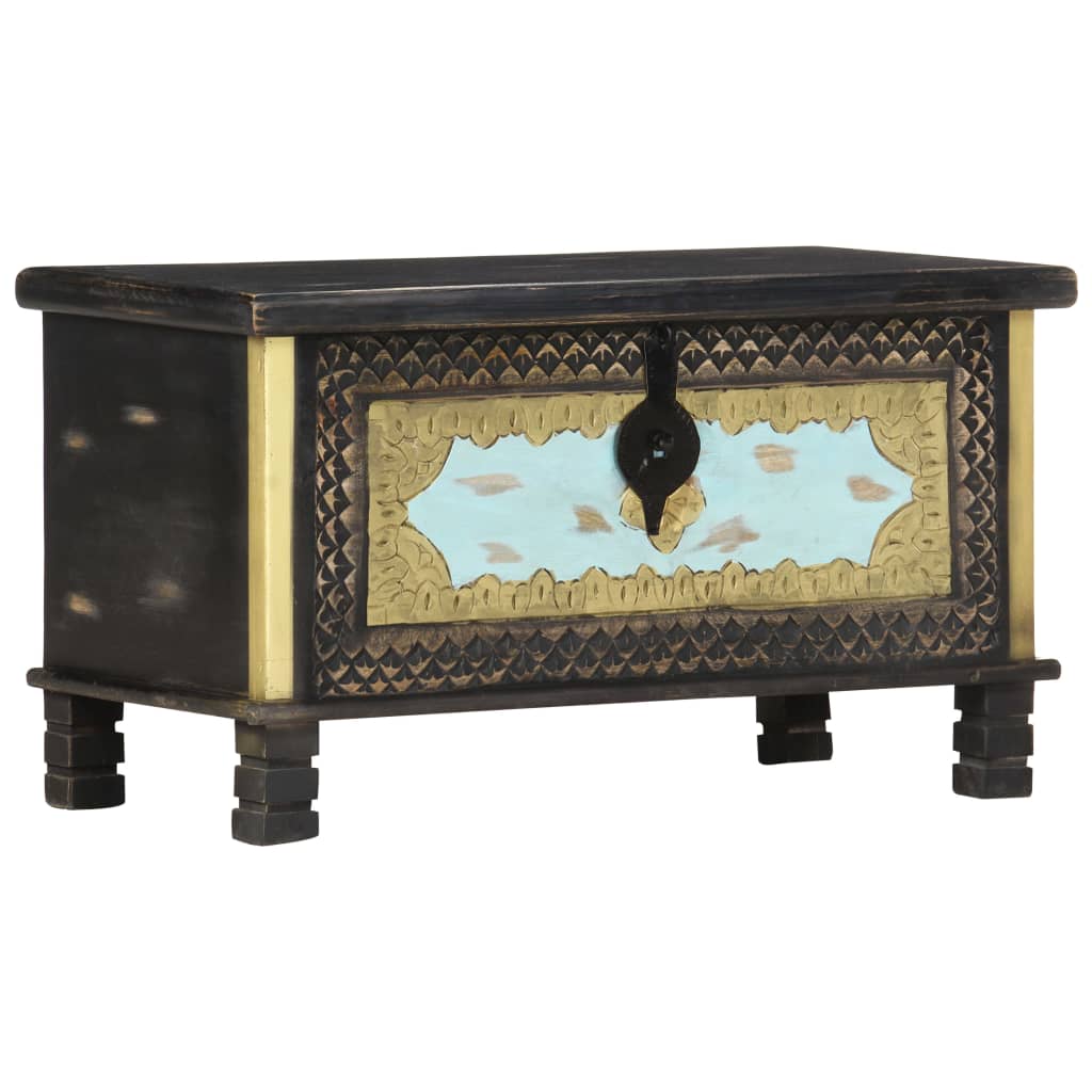 Μπαούλο Αποθήκευσης Μαύρο 80x40x45 εκ. από Μασίφ Ξύλο Μάνγκο - PAKOBAZAAR