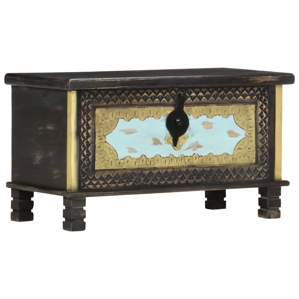 Μπαούλο Αποθήκευσης Μαύρο 80x40x45 εκ. από Μασίφ Ξύλο Μάνγκο - PAKOBAZAAR