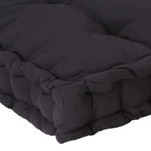 Μαξιλάρα Δαπέδου / Παλέτας Μαύρη 120 x 40 x 7 εκ. Βαμβακερή