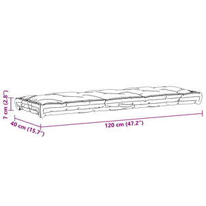 Μαξιλάρα Δαπέδου / Παλέτας Ανθρακί 120 x 40 x 7 εκ. Βαμβακερή