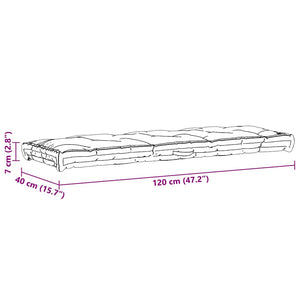 Μαξιλάρα Δαπέδου / Παλέτας Γκρι 120 x 40 x 7 εκ. Βαμβακερή