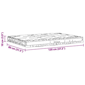 Μαξιλάρα Δαπέδου / Παλέτας Μπεζ 120 x 80 x 10 εκ. Βαμβακερή