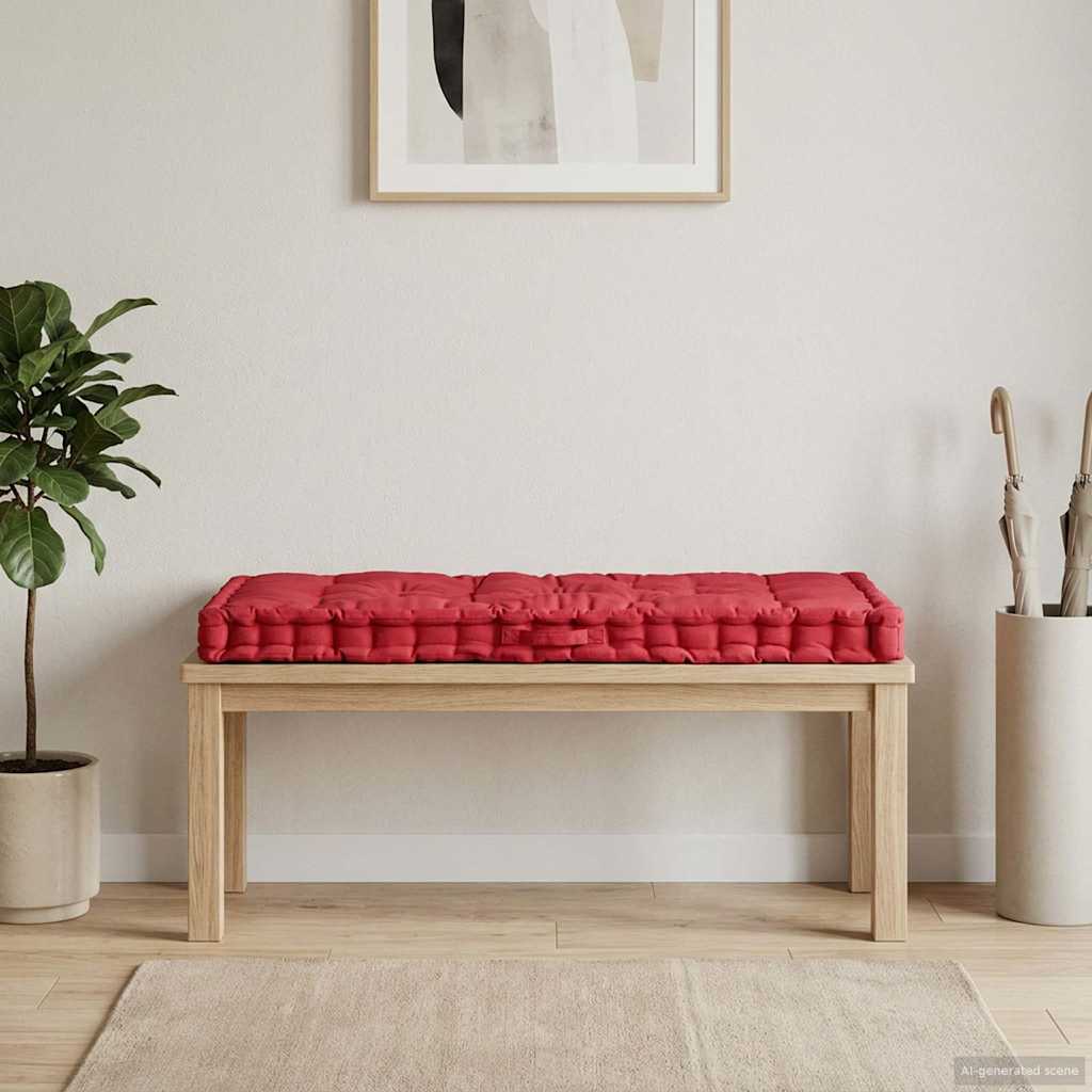 Μαξιλάρα Δαπέδου / Παλέτας Μπορντό 120 x 80 x 10 εκ. Βαμβακερή