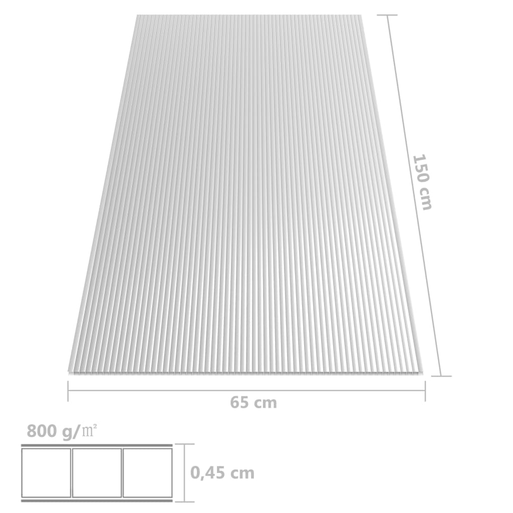 Πολυκαρβονικά Φύλλα 2 τεμ. 4,5 χιλ. 150 x 65 εκ.
