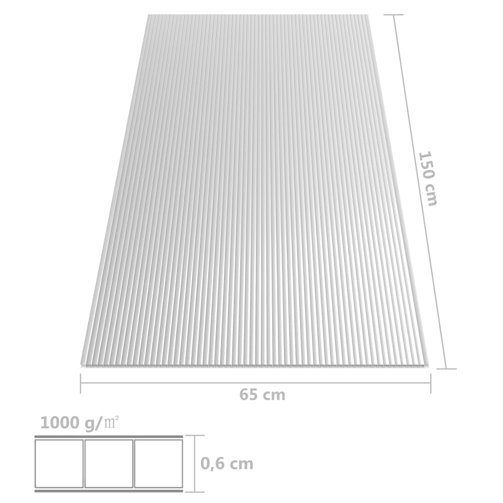 Πολυκαρβονικά Φύλλα 2 τεμ. 6 χιλ. 150 x 65 εκ.