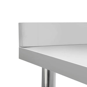 Πάγκος Εργασίας Κουζίνας με Πλάτη 120x60x93 εκ. Ανοξείδ. Ατσάλι - Pakobazaar