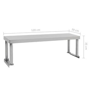 Ράφι Επιτραπέζιο για Πάγκο Εργασίας 120x30x35 εκ. Ανοξ. Ατσάλι - Pakobazaar