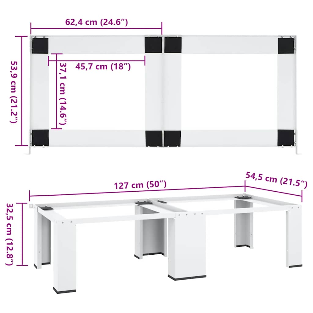 Βάση Πλυντηρίου Ρούχων και Στεγνωτηρίου Διπλή Λευκή - Pakobazaar