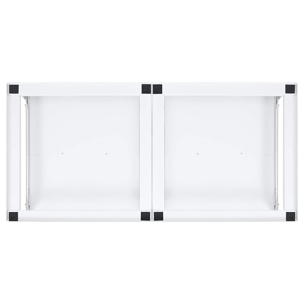 Βάση Πλυντηρίου και Στεγνωτηρίου Διπλή με Συρόμενα Ράφια Λευκή