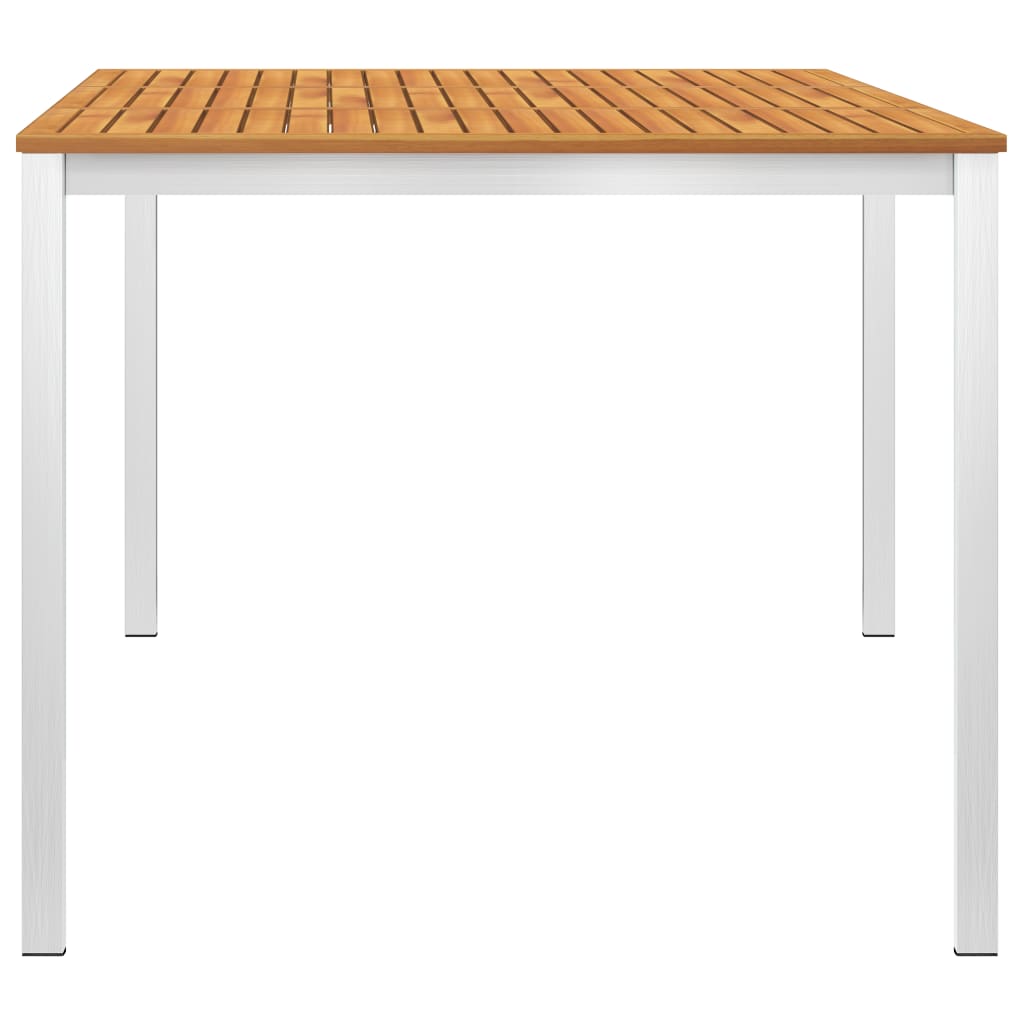 Τραπεζαρία Κήπου 180x90x75 εκ. Μασίφ Ξύλο Ακακίας/Ανοξ. Ατσάλι