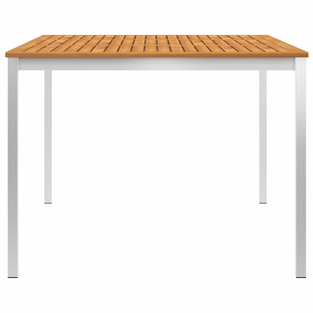 Τραπεζαρία Κήπου 200x100x75 εκ. Μασίφ Ξύλο Ακακίας/Ανοξ. Ατσάλι