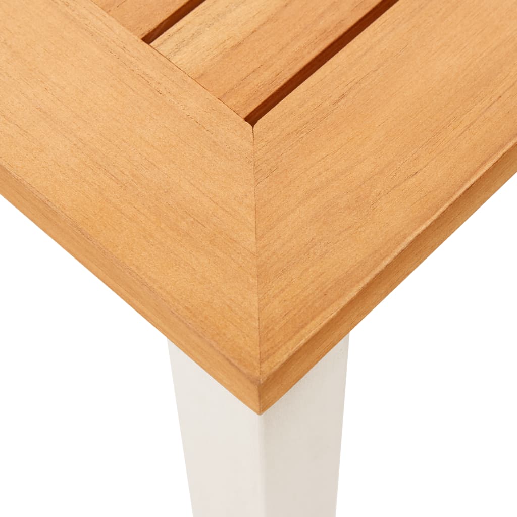 Τραπεζαρία Κήπου 150x150x75 εκ. Μασίφ Ξύλο Teak/Ανοξ. Ατσάλι