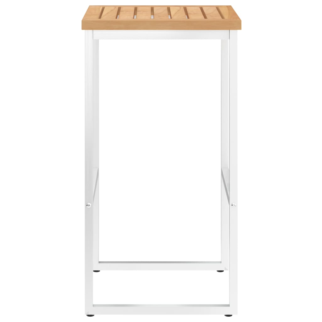 Σκαμπό Μπαρ 2 τεμ. από Μασίφ Ξύλο Teak/Ανοξείδωτο Ατσάλι - Pakobazaar