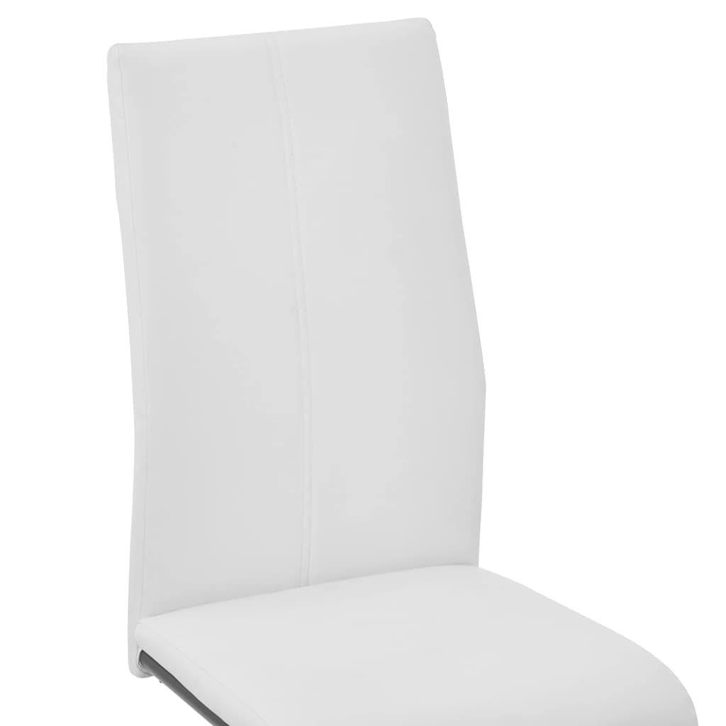 Καρέκλες Τραπεζαρίας «Πρόβολος» 6 τεμ. Λευκές Συνθετικό Δέρμα
