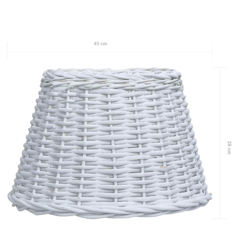 Καπέλο Φωτιστικού Λευκό 45 x 28 εκ. από Wicker - Pakobazaar