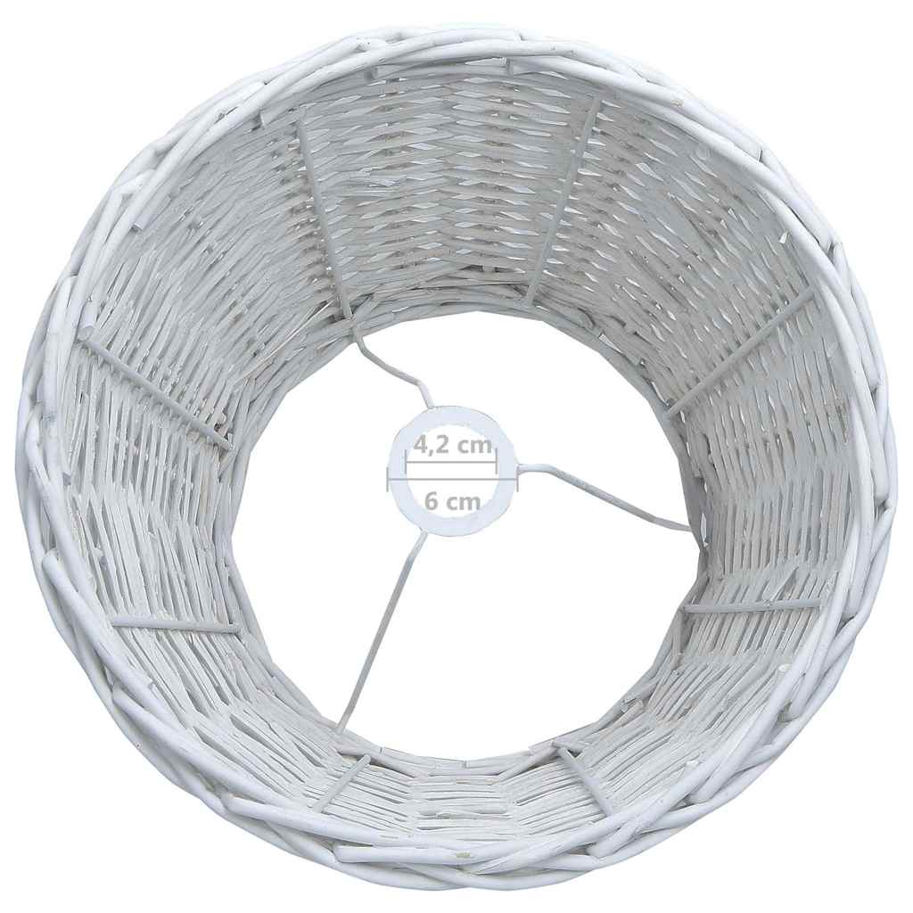 Καπέλο Φωτιστικού Λευκό 45 x 28 εκ. από Wicker - Pakobazaar