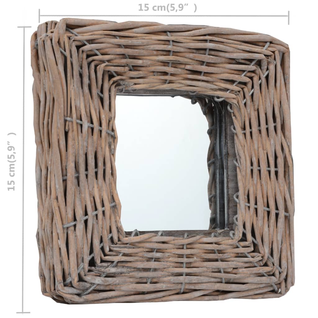 Καθρέφτες 3 τεμ. 15 x 15 εκ. από Wicker - Pakobazaar