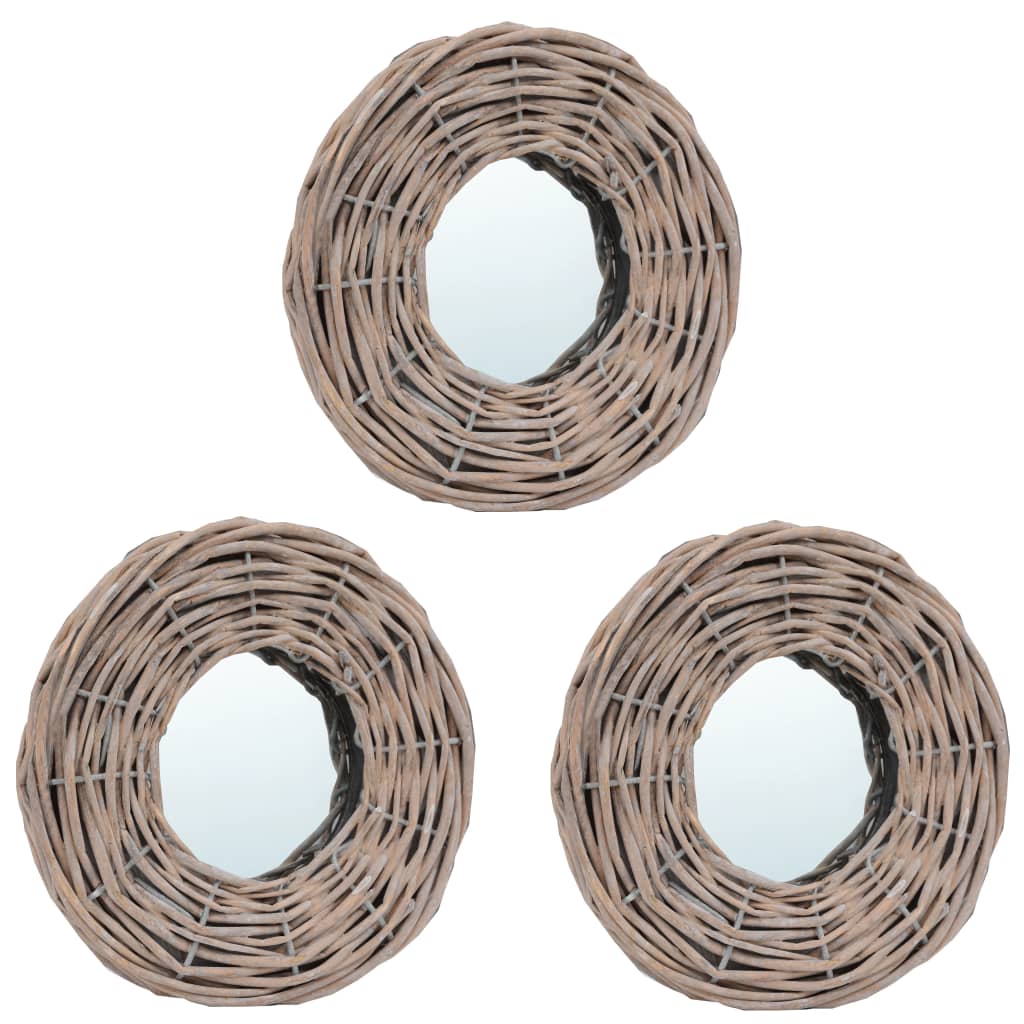 Καθρέφτες 3 τεμ. 15 εκ. από Wicker - PAKOBAZAAR