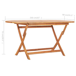 Τραπέζι Κήπου Πτυσσόμενο 160 x 80 x 75 εκ. από Μασίφ Ξύλο Teak - Pakobazaar
