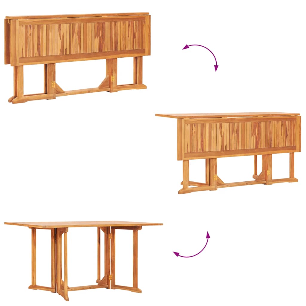 Τραπέζι Κήπου Butterfly Πτυσσόμενο 150x90x75 εκ Μασίφ Ξύλο Teak