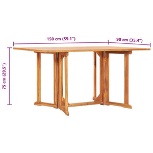 Τραπέζι Κήπου Butterfly Πτυσσόμενο 150x90x75 εκ Μασίφ Ξύλο Teak
