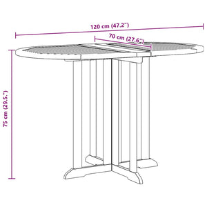 Τραπέζι Κήπου Butterfly Πτυσσόμενο 120x70x75 εκ Μασίφ Ξύλο Teak - Pakobazaar