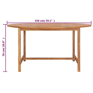 Τραπέζι Κήπου 150 x 76 εκ. από Μασίφ Ξύλο Teak