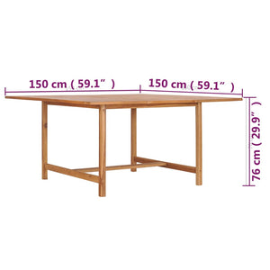 Τραπέζι Κήπου 150 x 150 x 76 εκ. από Μασίφ Ξύλο Teak - Pakobazaar