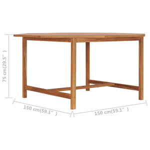 Τραπέζι Κήπου 150 x 150 x 75 εκ. από Μασίφ Ξύλο Teak - Pakobazaar
